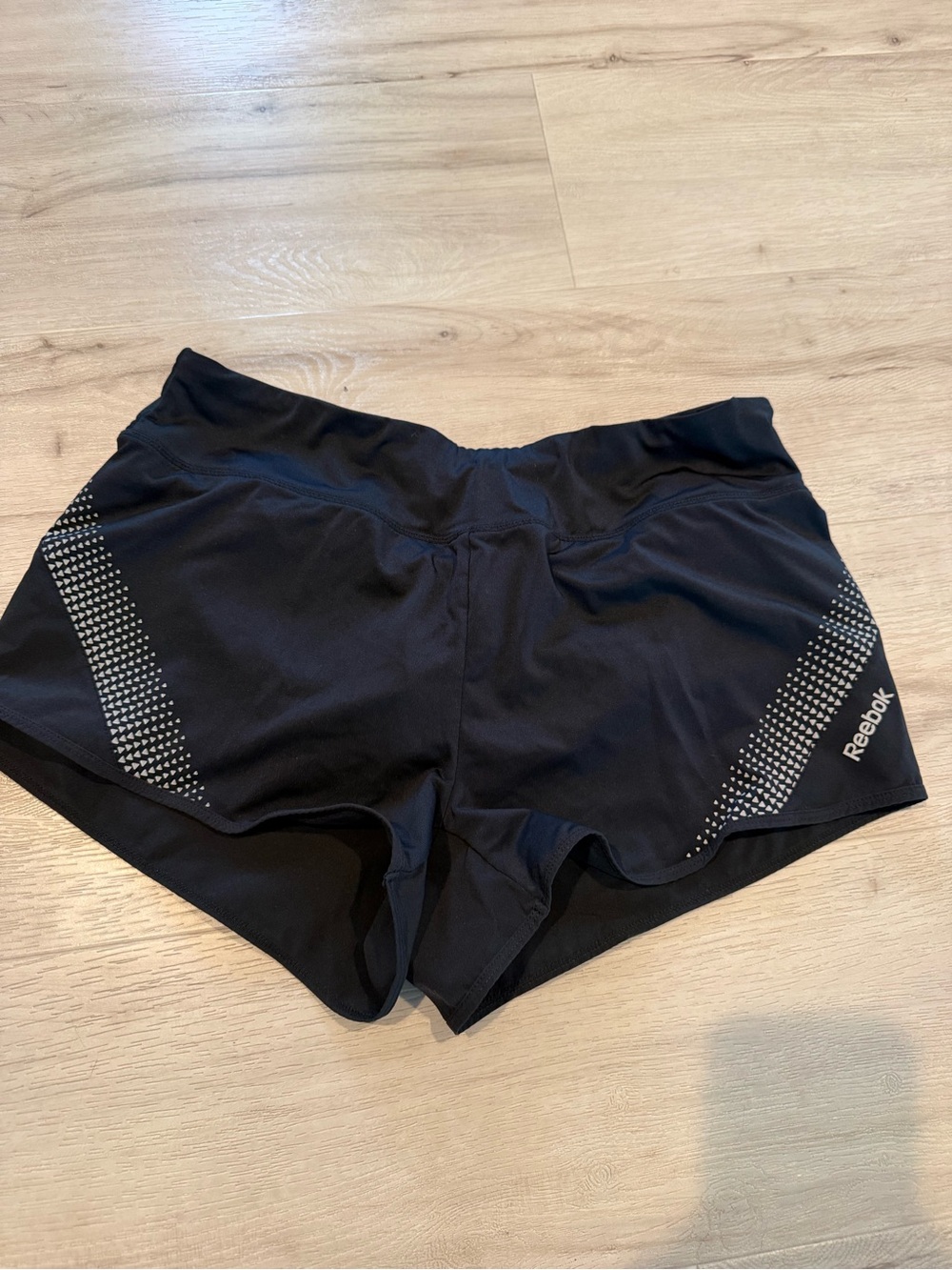 Reebok Black Women's Athletic Running Shorts with Reflective Dots